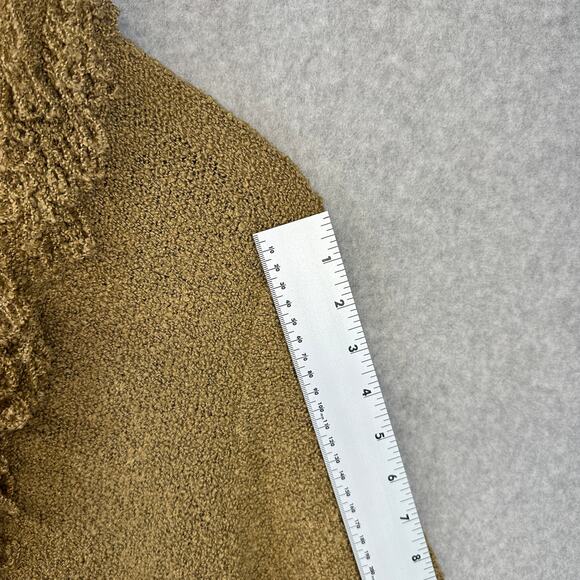 Dialogue Sweater Womens Size XS Brown Acrylic Blend Boucle Fringe Cardigan NWT - Picture 14 of 15